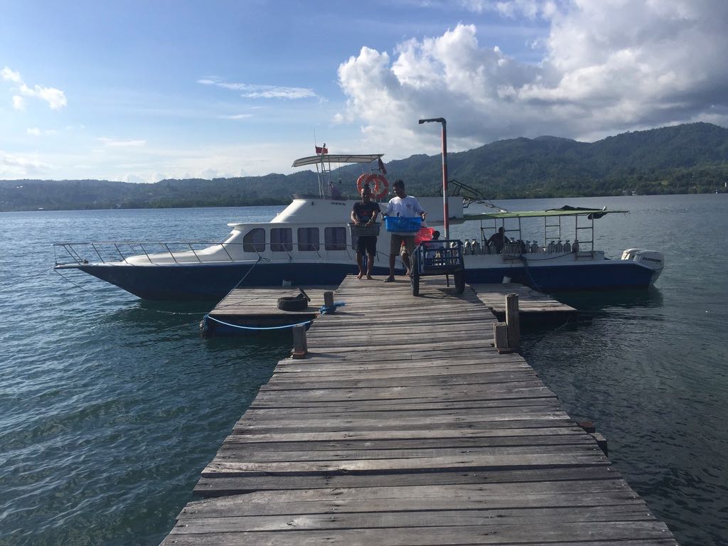 DIVE into AMBONが使っている桟橋とボート