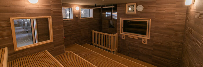 ふくの湯 春日店の高温サウナ。強烈に暑いって感じでもなく快適でした。